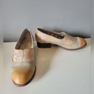 Ruby Shoo Brooke Sand Low Heeled Loafers, GUC, Size 5